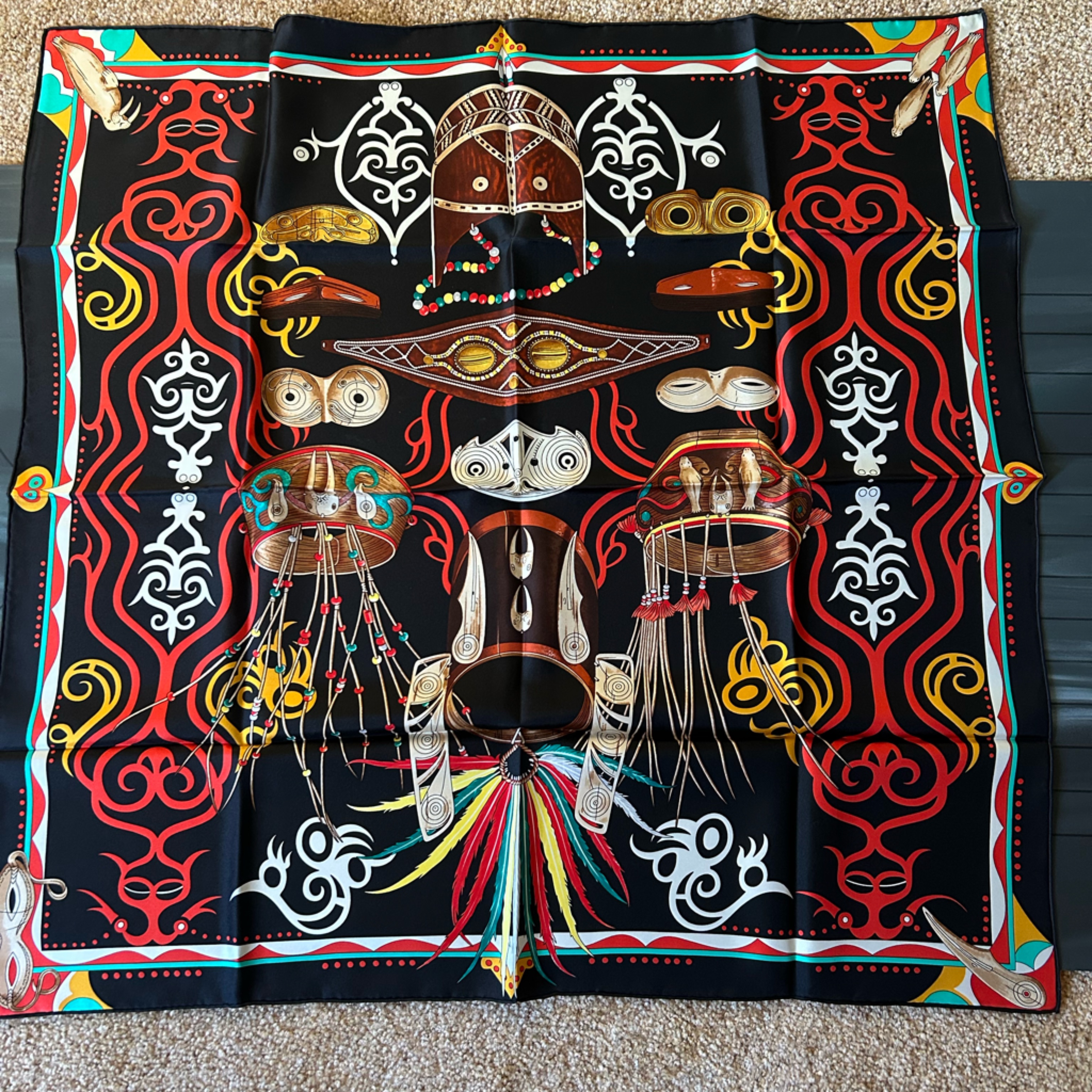 Women 100% Silk Scarf 90 Cm Le Regard De L'arctique